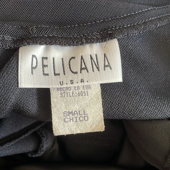 Vintage Pelicana Black Fringe Short Sleeve Formal Special Occasion Dress sz S - Picture 6 of 10